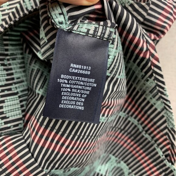 Robert Graham Mens Shirt Medium Black Red Blue Striped Pixel Pattern Button Up - Picture 8 of 11